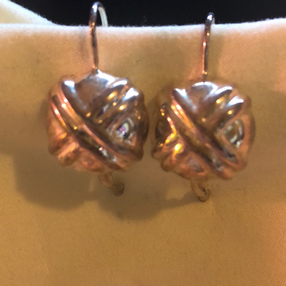 Silver looking drop earrings